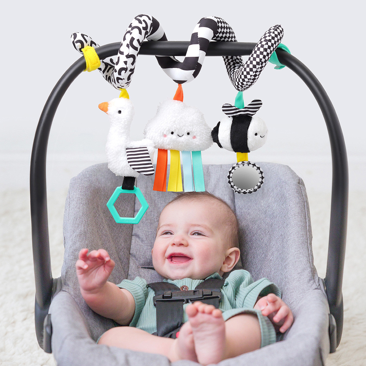 Itzy Ritzy Car Seat Activity Toy - High Contrast-Brights.