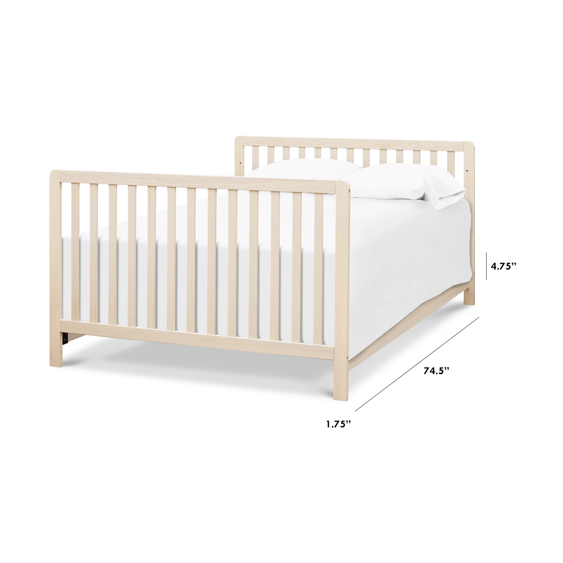 daVinci Twin/Full-Size Bed Conversion Kit (M5789) - Washed Natural.