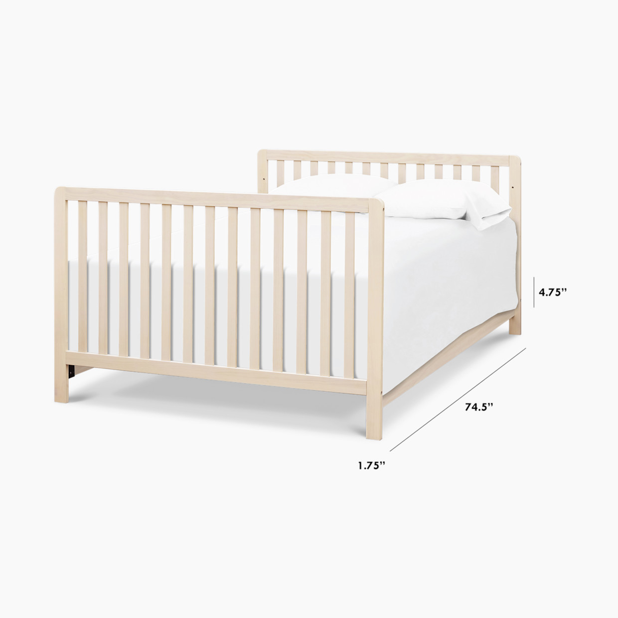 daVinci Twin/Full-Size Bed Conversion Kit (M5789) - Washed Natural.