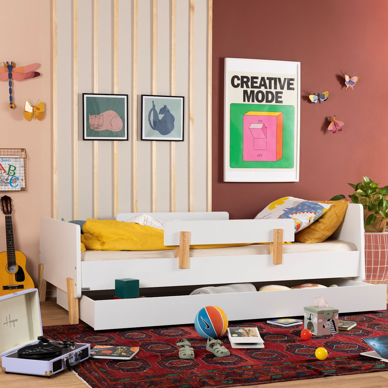 dadada Fun Twin Bed - White/Natural.