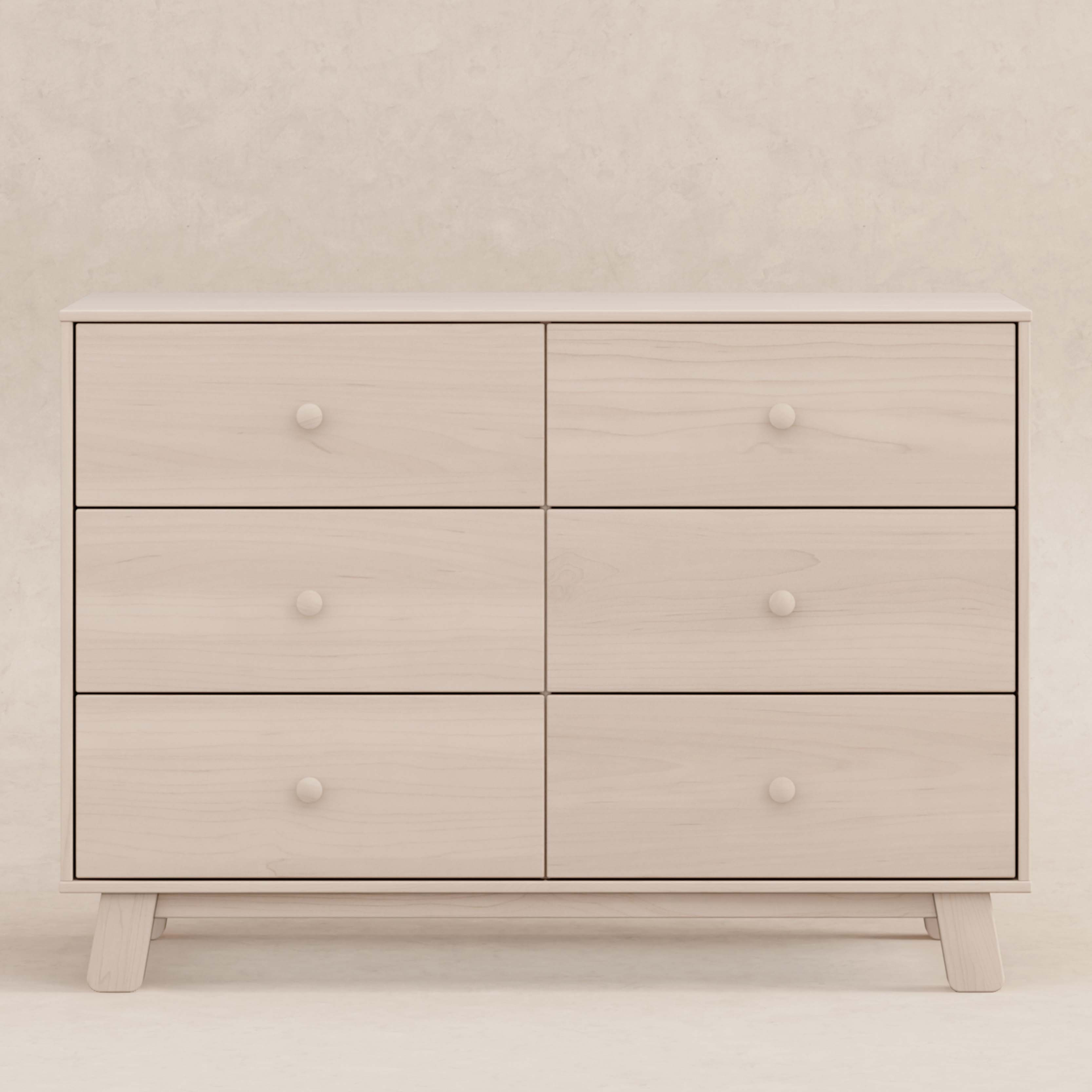 babyletto Hudson Modern 6-Drawer Assembled Double Dresser - Washed Natural.