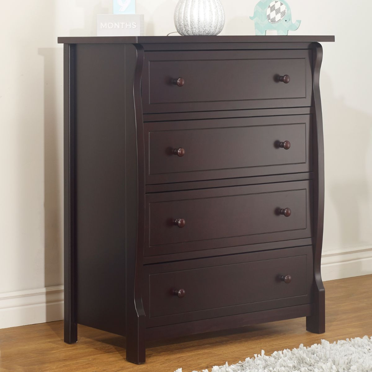 Sorelle Princeton Elite 4 Drawer Dresser - Espresso.