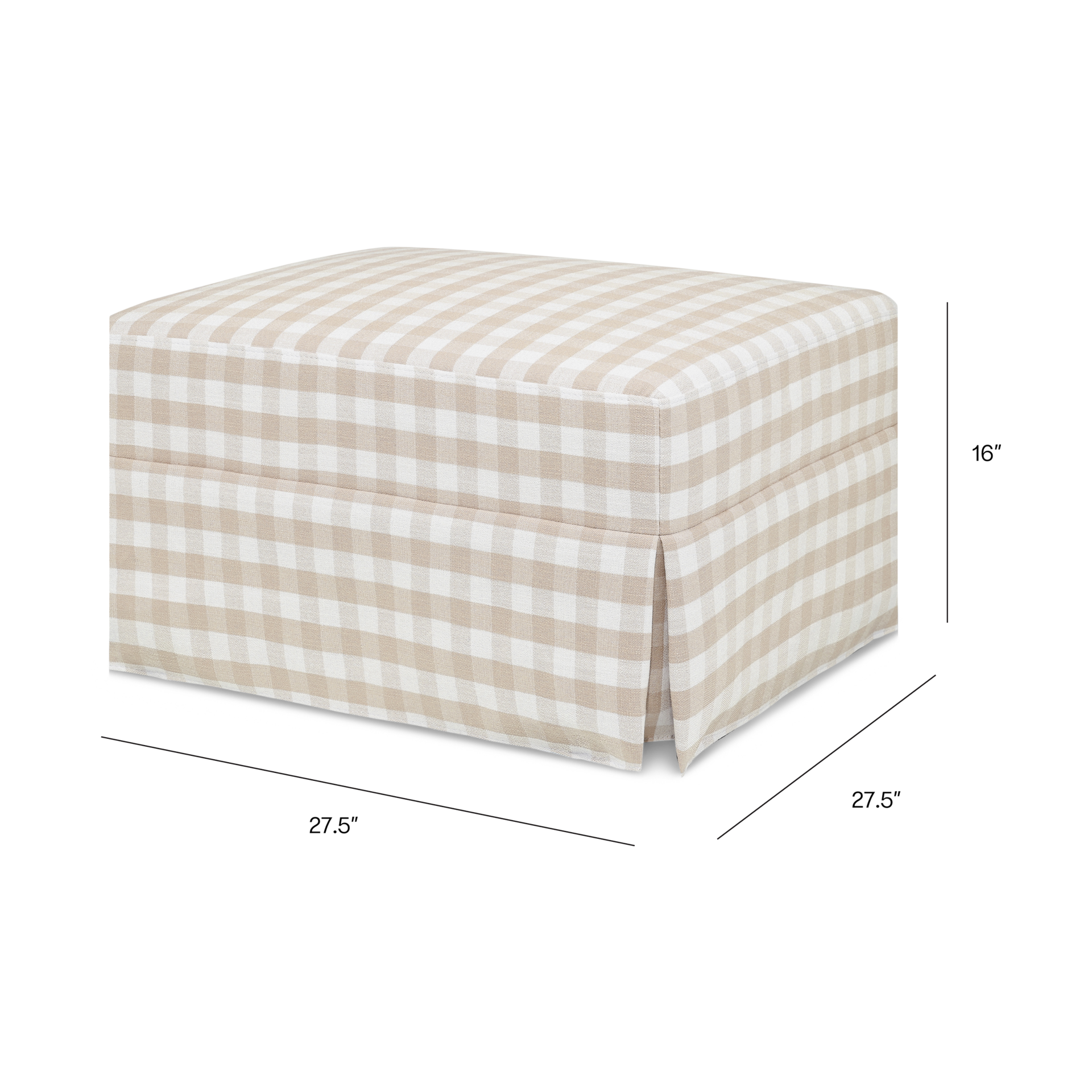 Namesake Crawford Gliding Ottoman - Tan Gingham.