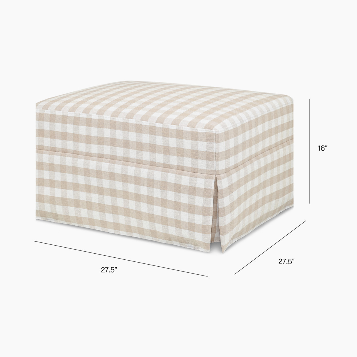 Namesake Crawford Gliding Ottoman - Tan Gingham.