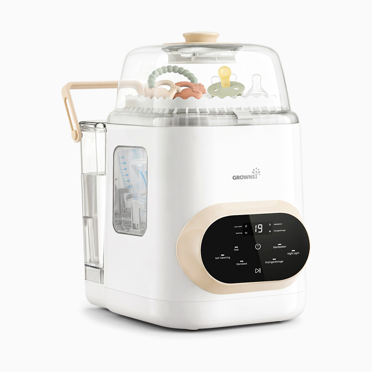 GROWNSY EaseClean Pro Bottle Washer with Visible Cleaning Windows.