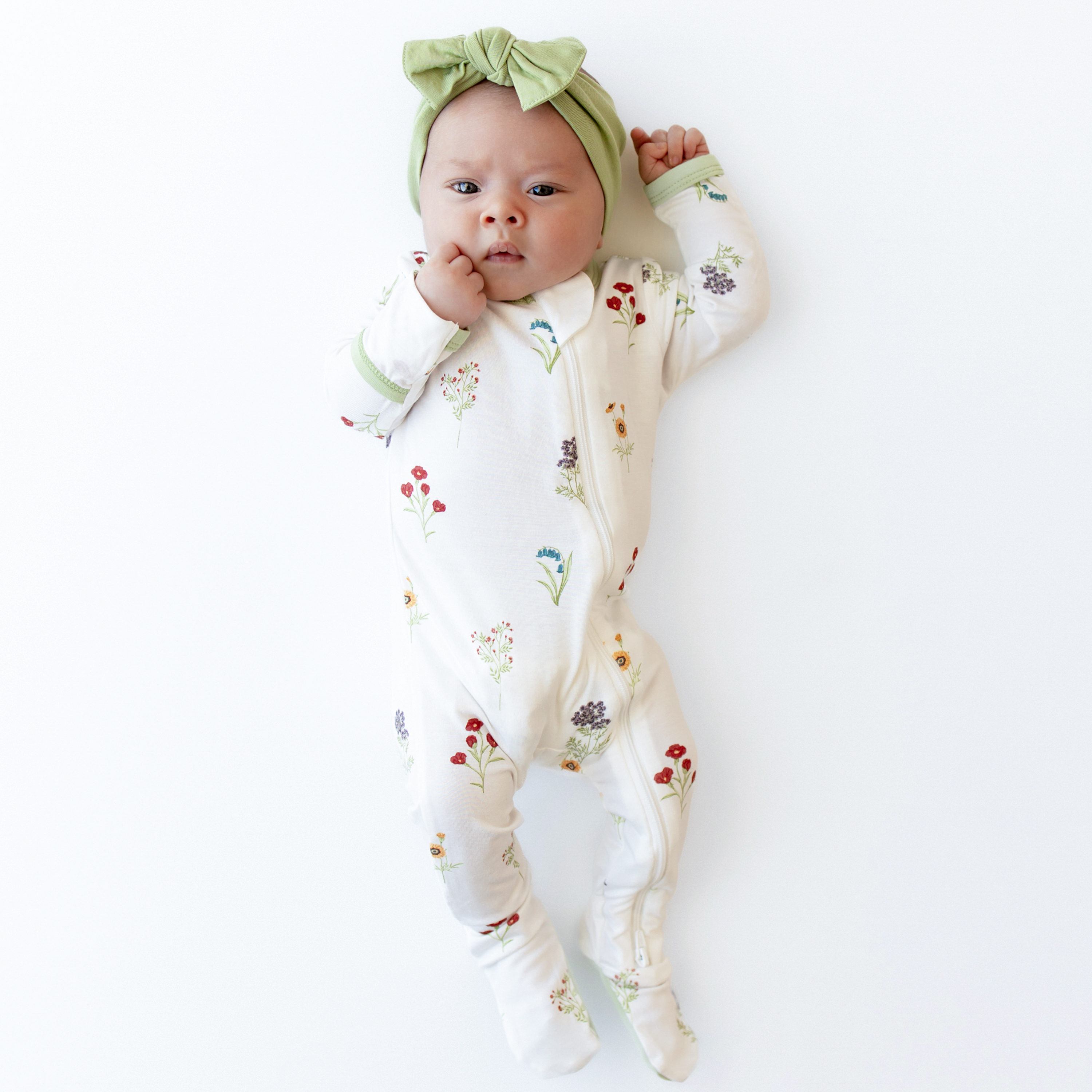 Kyte Baby Printed Zipper Footie - Wildflower, 3-6 M.