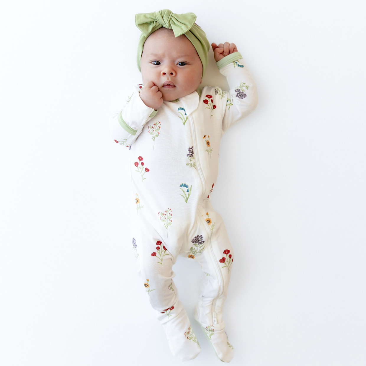 Kyte Baby Printed Zipper Footie - Wildflower, 3-6 M.