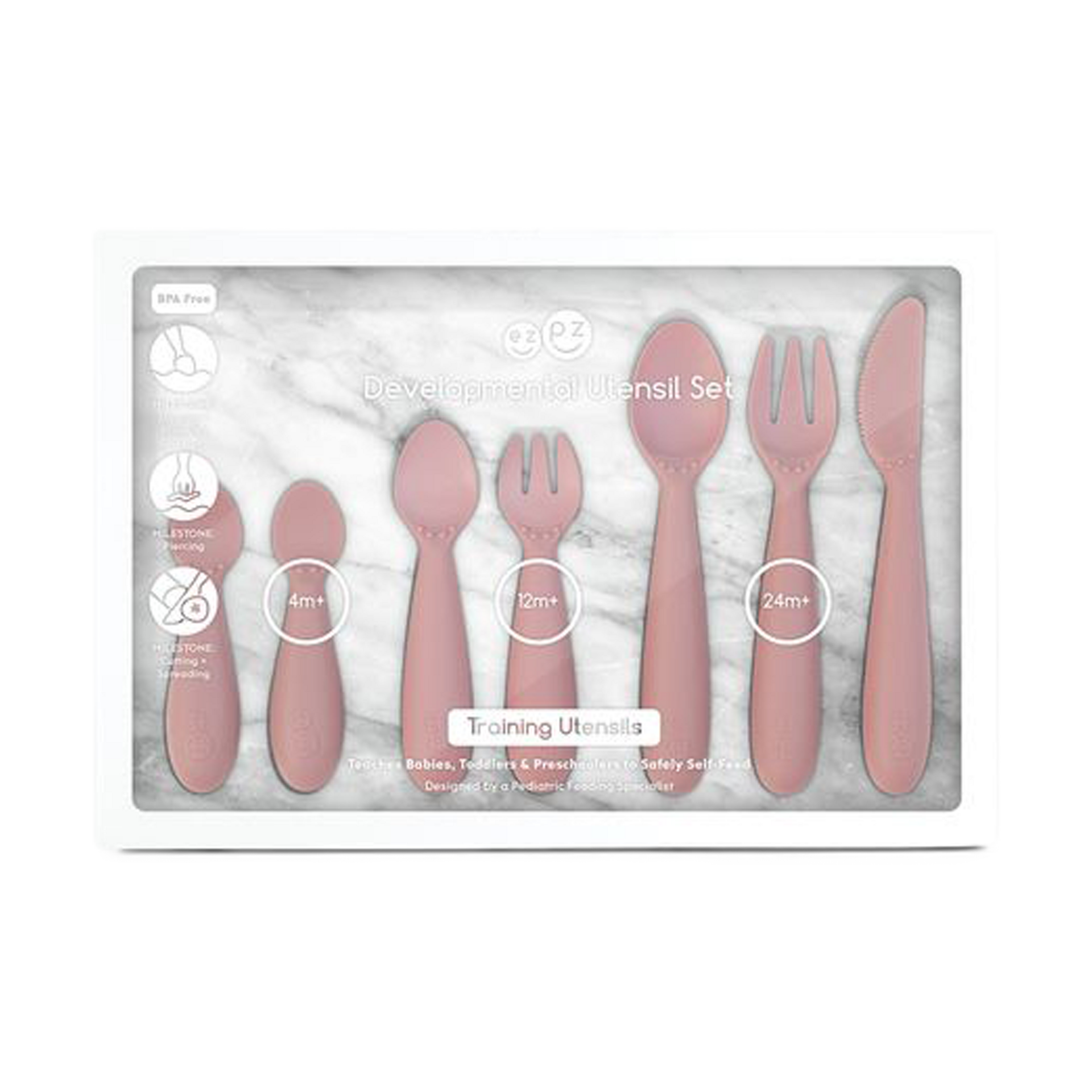 ezpz Developmental Utensil Set - Blush.