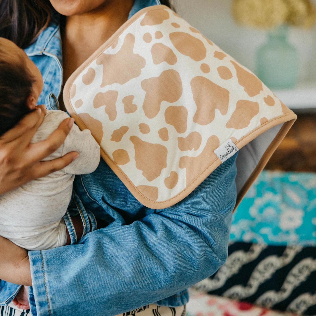 Copper Pearl Printed Burp Cloth Set - Boone.