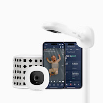 Nanit Pro Smart Baby Monitor & Wall Mount – 1080p Secure Wi-Fi Video Camera, Sensor-Free Sleep & Breathing Motion Tracker, 2-Way Audio, Sound & Motion Alerts, Night Vision, and Breathing Band - White
