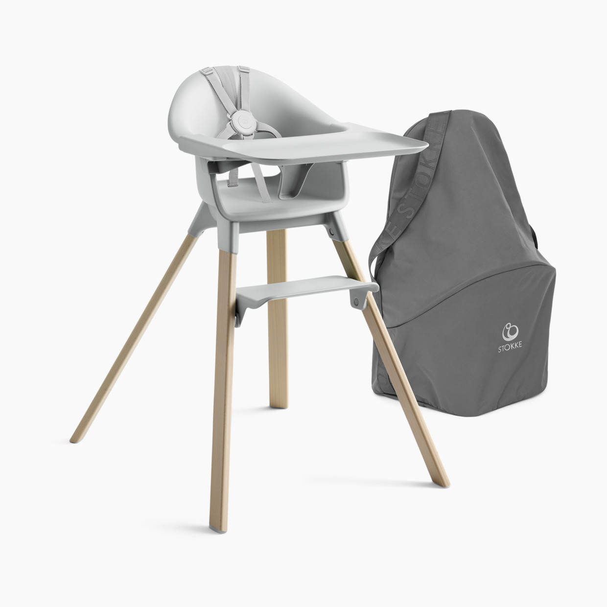 Stokke Clikk High Chair & Travel Bag Bundle - Grey.