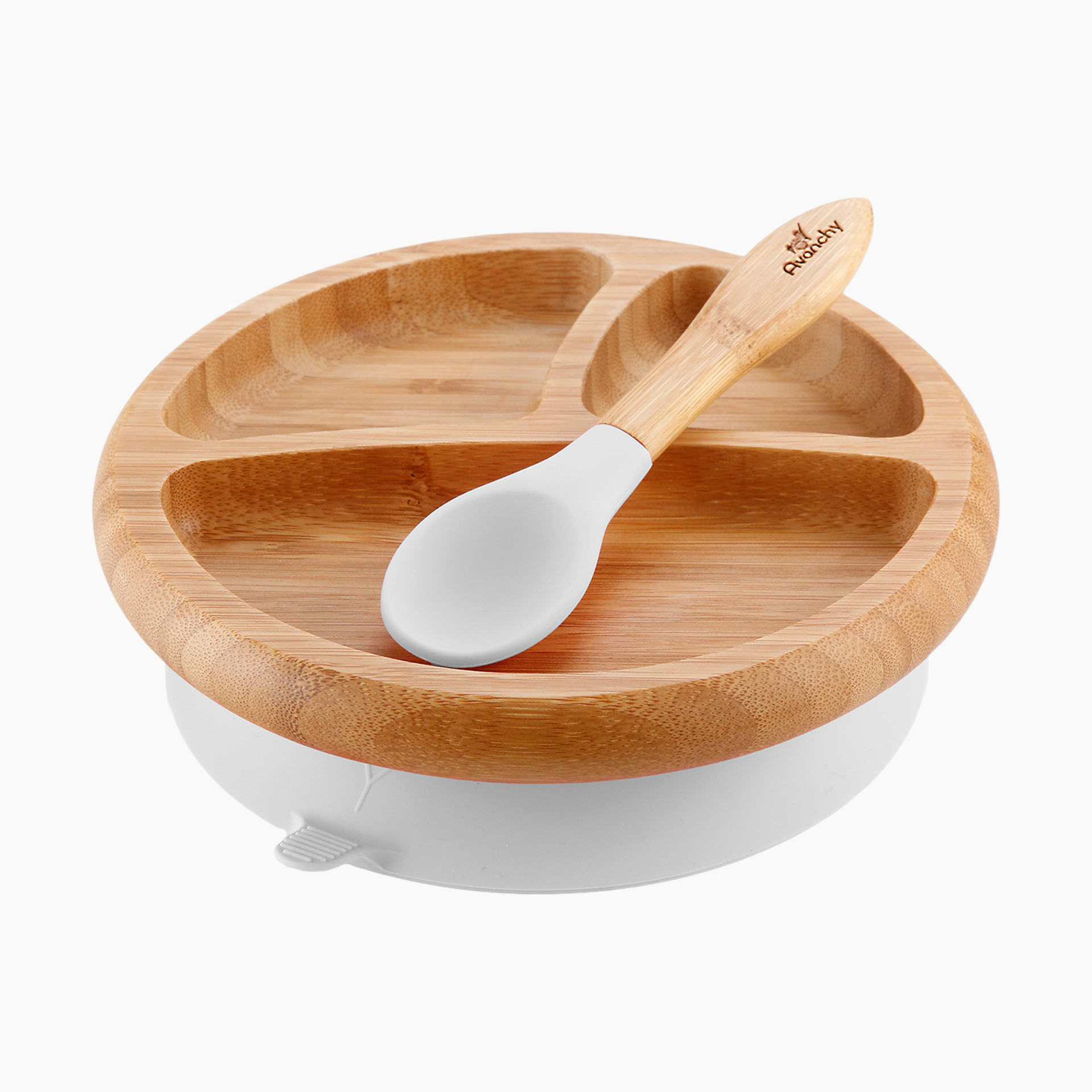 Avanchy Bamboo Suction Baby Bowl & Spoon Set, Modern Baby Feeding