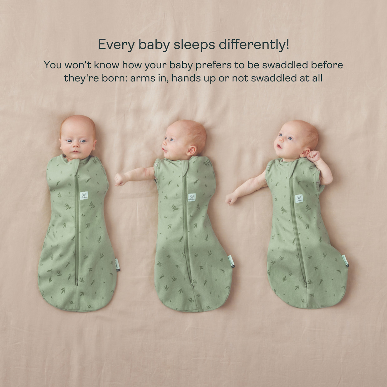ergoPouch Cocoon Swaddle Sack 1.0 Tog - Willow, Newborn.