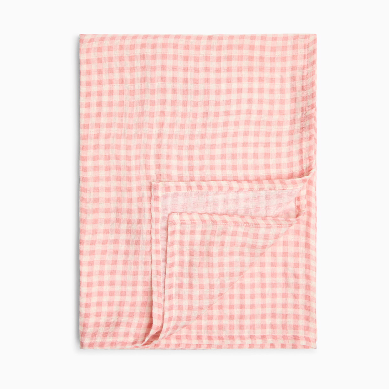 Tiny Kind Organic Cotton Muslin Swaddle Blanket - Pink Gingham.