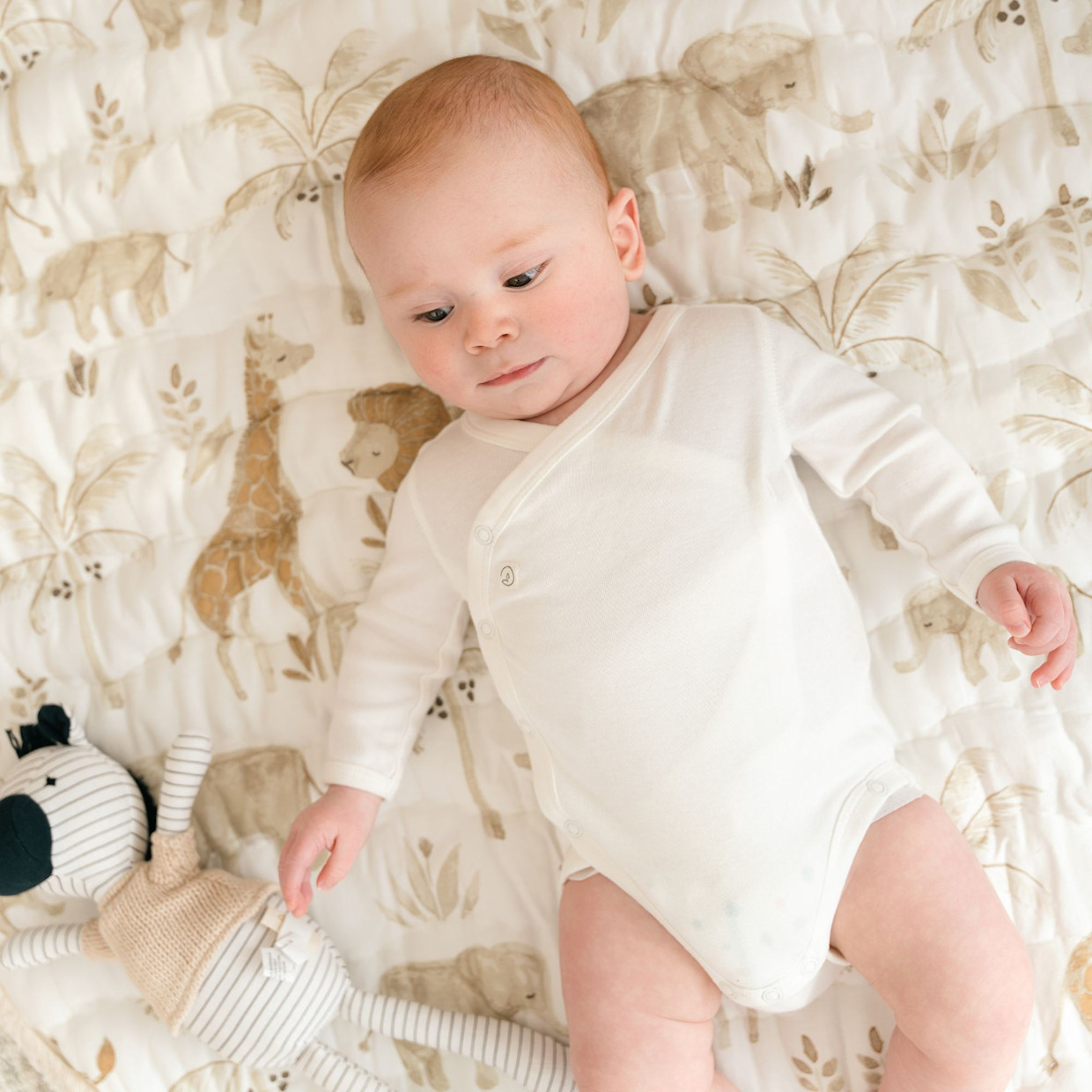 Crane Baby Cotton Quilted Playmat - Kendi Animals.