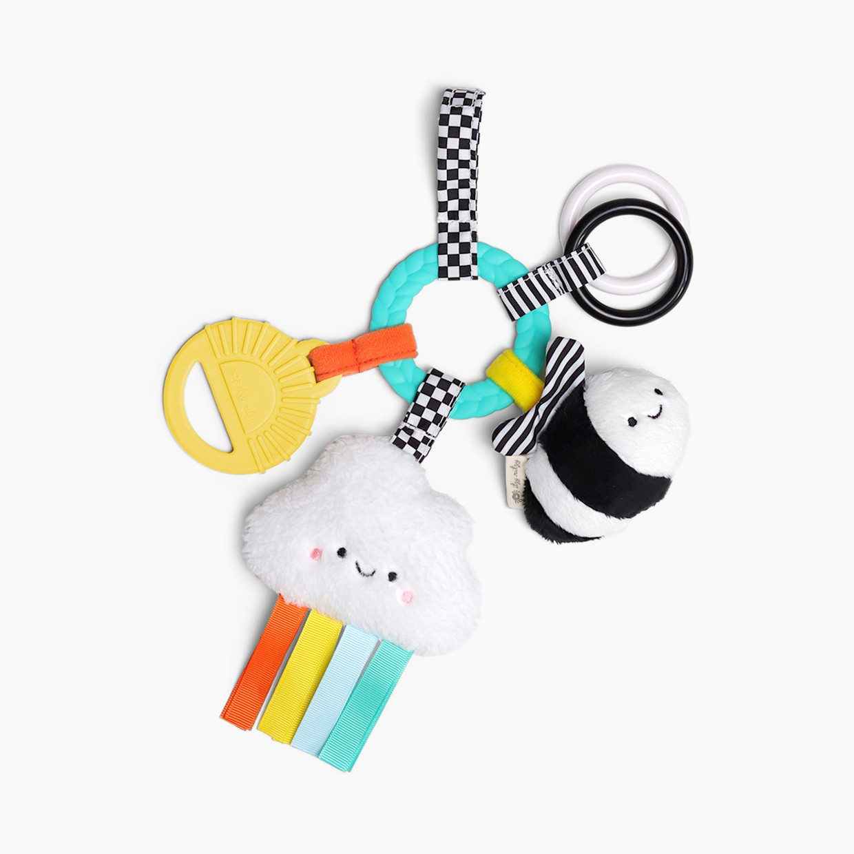 Itzy Ritzy Bitzy Busy Ring Teething Activity Toy - High Contrast-Brights.