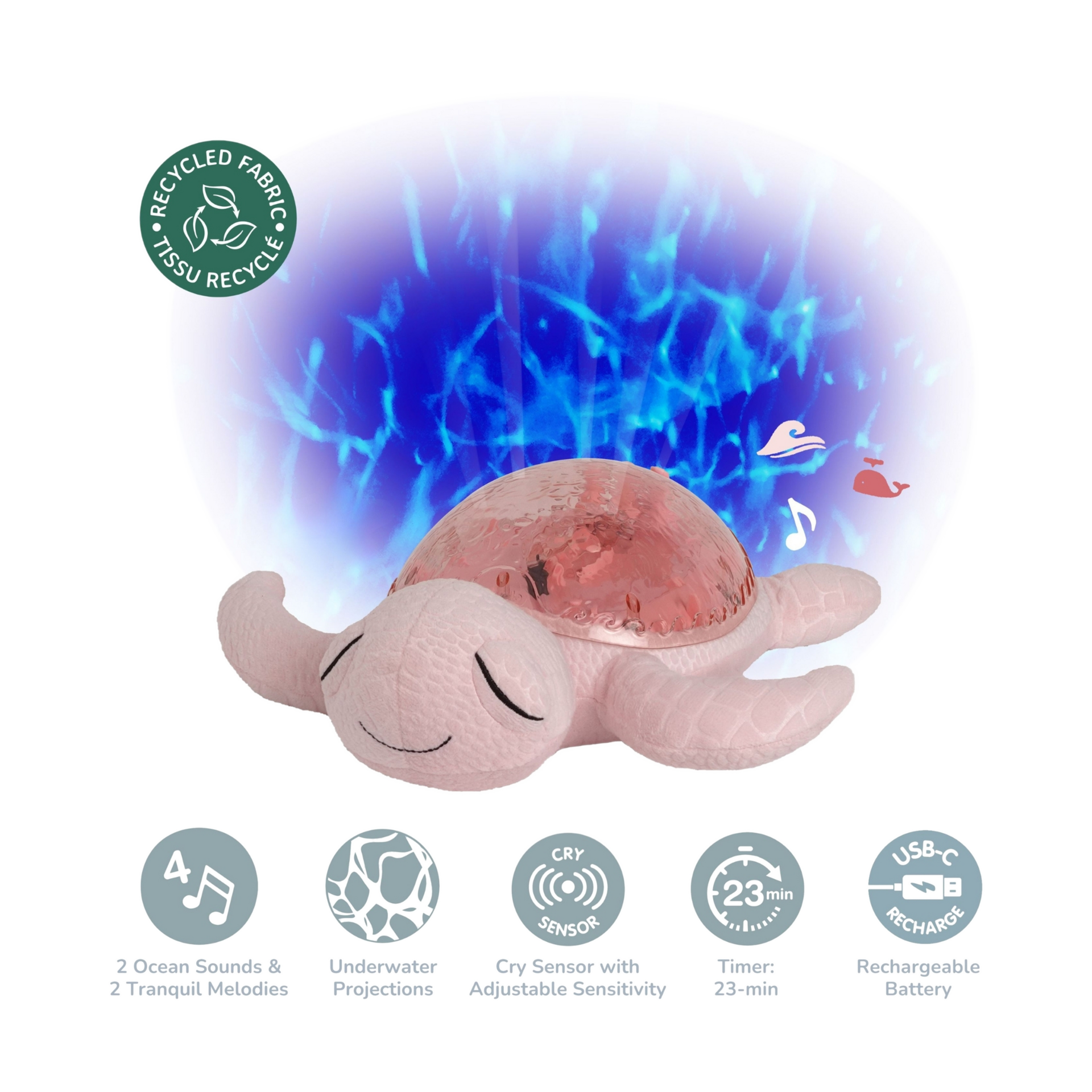 Cloud B Tranquil Turtle - Pale Pink.