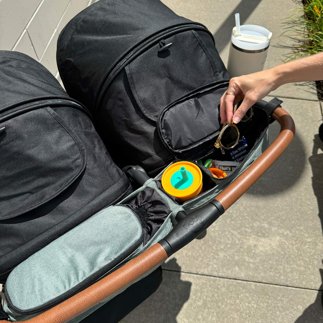 Zoe Double Stroller Organizer - Forest.