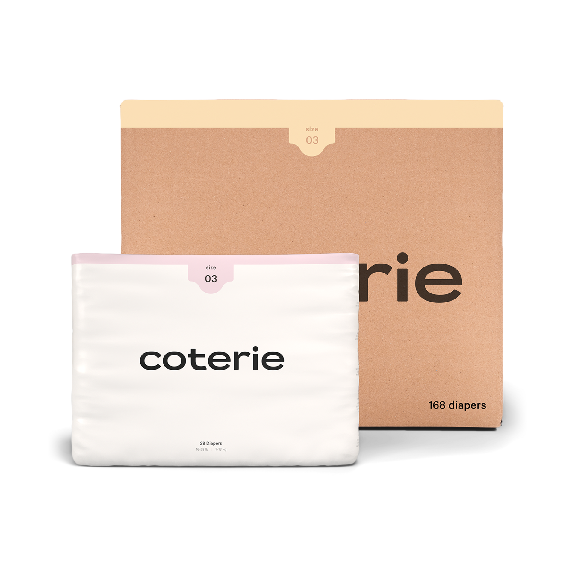 Coterie Ultra Soft Diapers, Monthly Supply Size 3, 168 Count