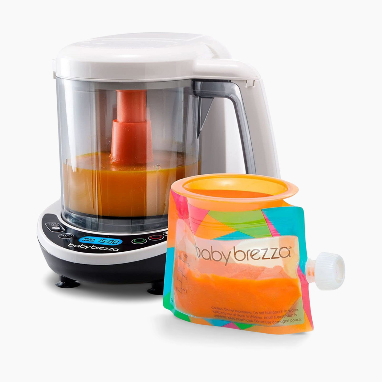 Baby Brezza One Step Food Maker Deluxe - Includes 3 Food Pouches.
