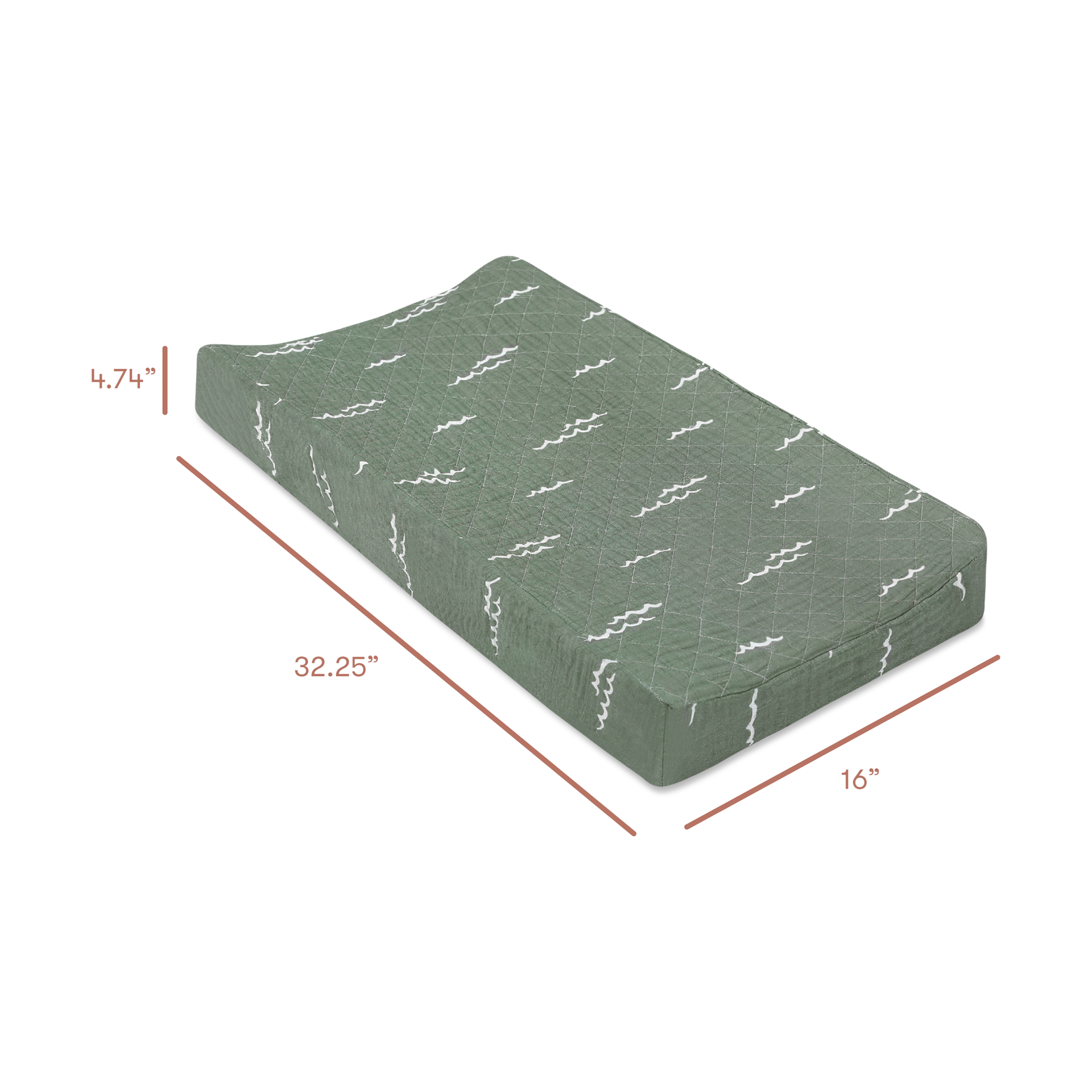 babyletto Quilted Changing Pad Cover in GOTS Certified Organic Muslin