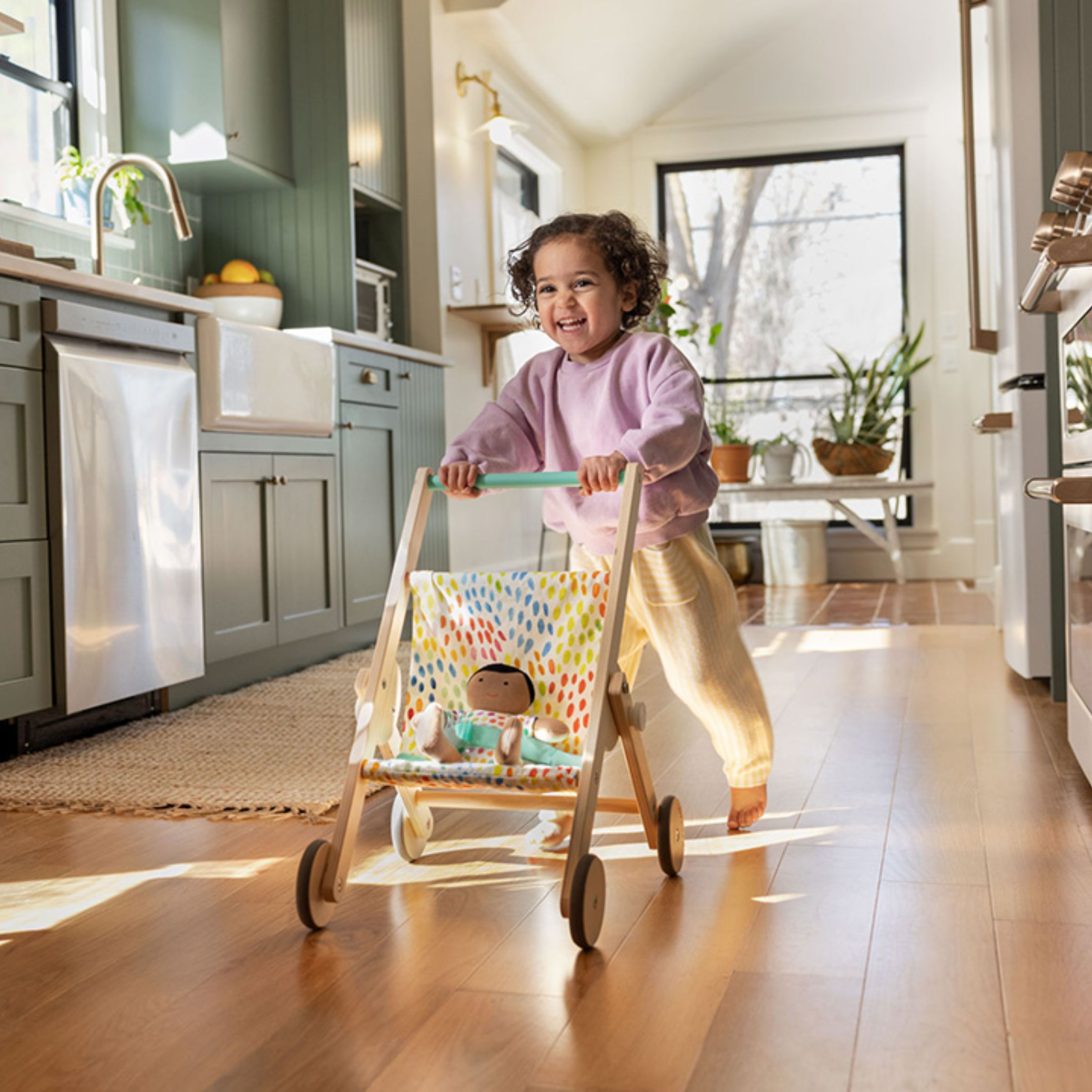 Lovevery The Buddy Stroller, Wooden Doll Stroller - 12 Months+.