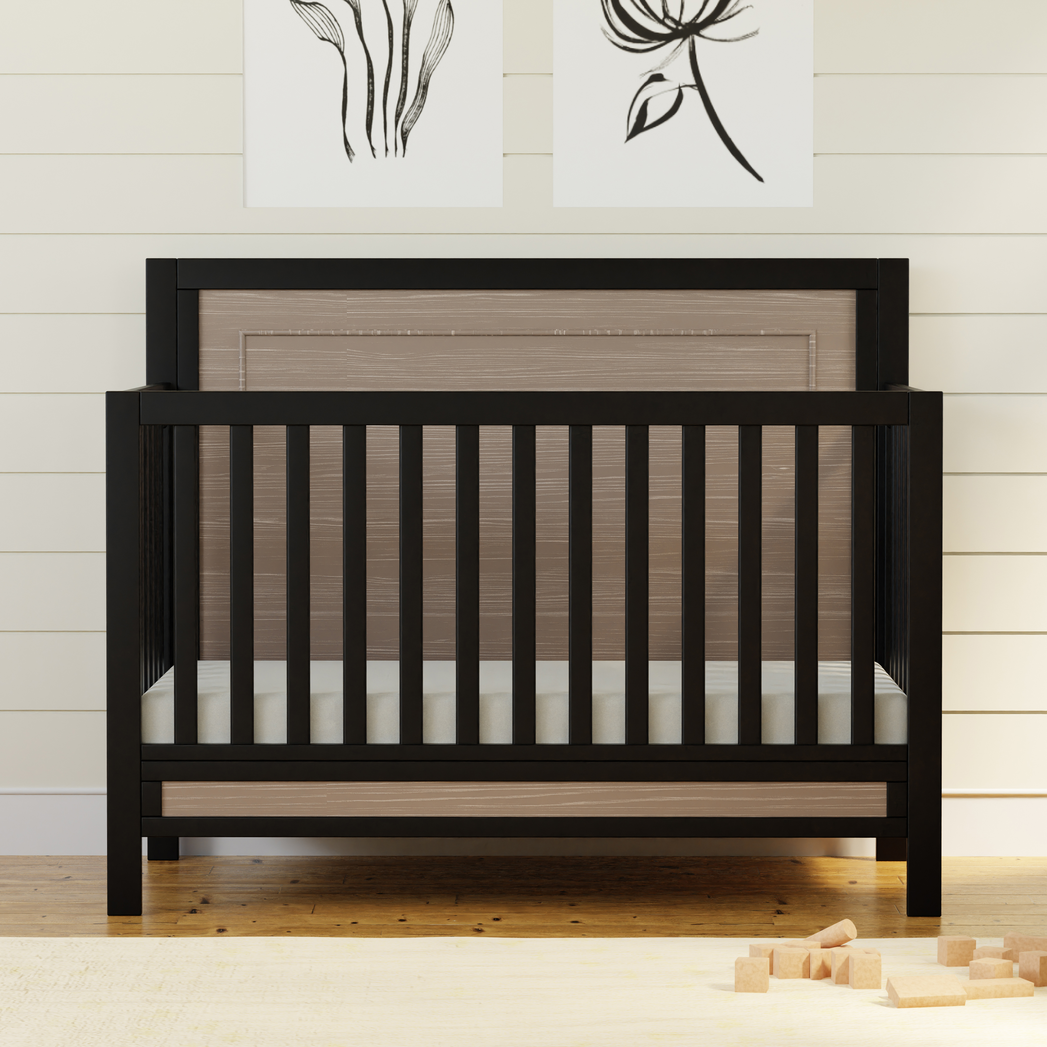 Carter's by daVinci Radley 4-in-1 Convertible Crib - Ebony/Coastwood.