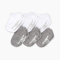 Burt's Bees Baby Unisex Baby Socks Ankle or Crew Height Made with Soft Organic Cotton, 6 Packs with Non-Slip Grips for Babies