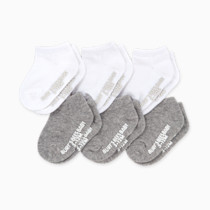Burt's Bees Baby Baby Girls' Ankle Socks with Non-Slip Grips (6-Pack)