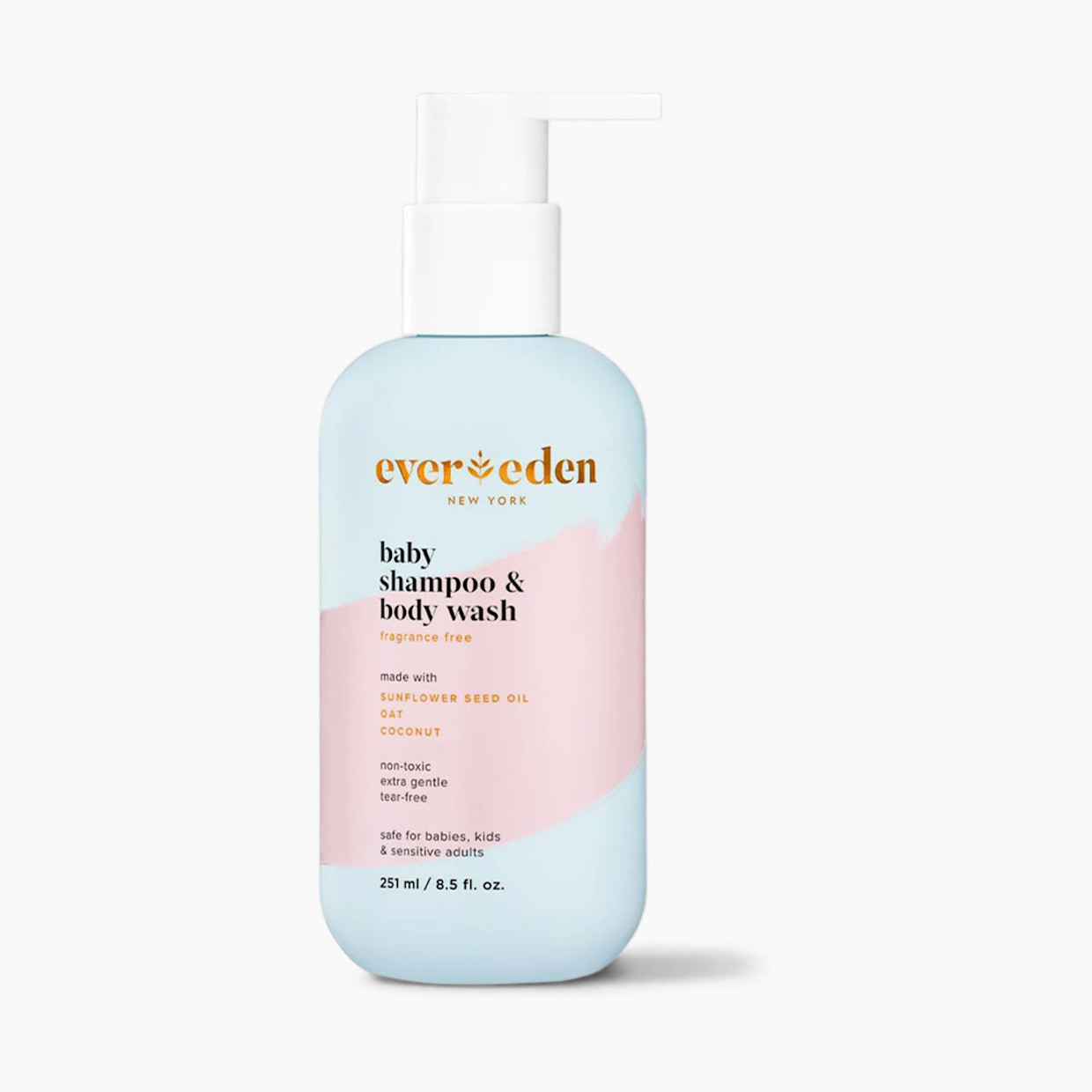 Evereden Baby Shampoo and Body Wash - Fragrance Free, 251ml.