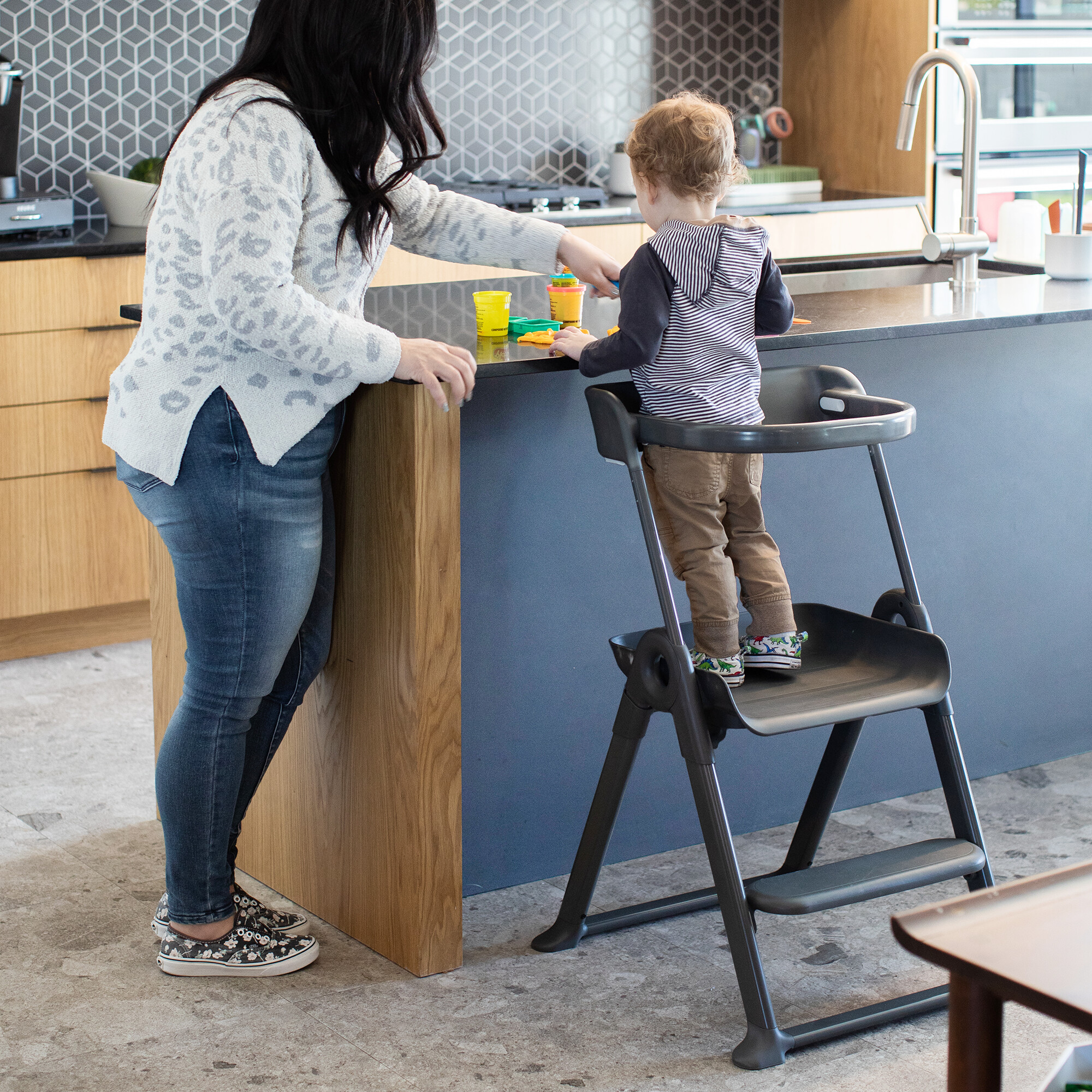 Boon PIVOT Toddler Tower - Grey.