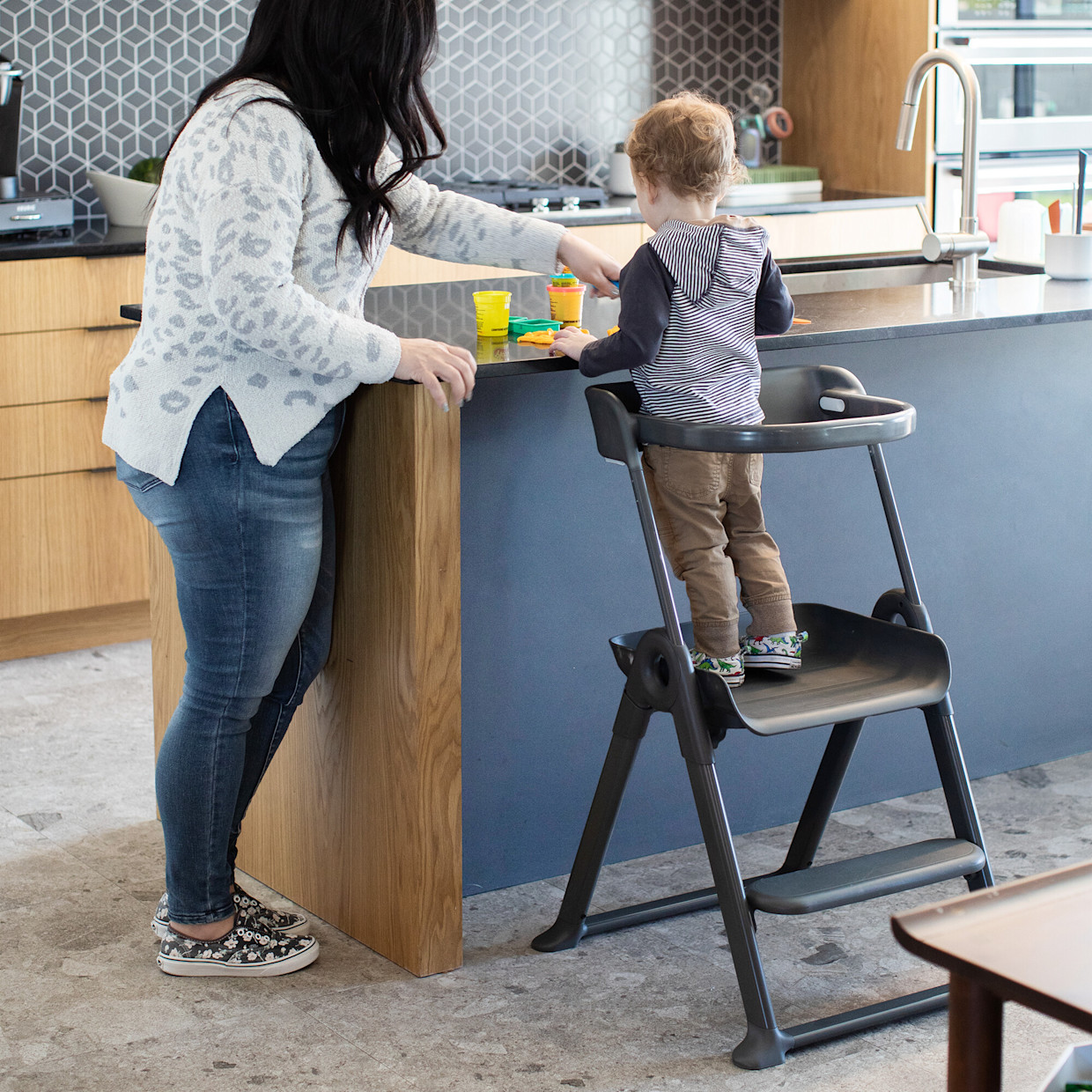 Boon PIVOT Toddler Tower - Grey.