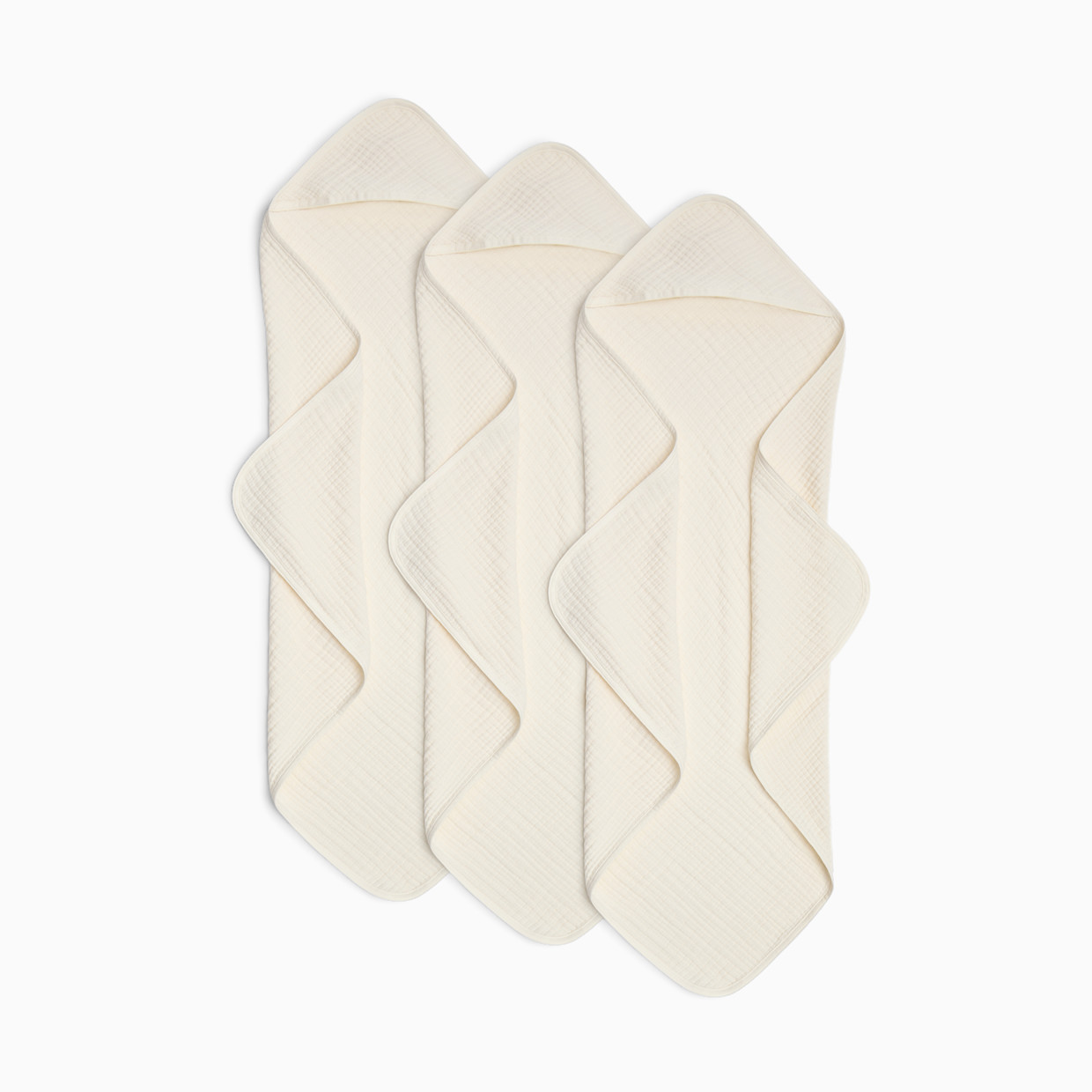 Small Story Muslin Hooded Towels (3 Pack) - White.