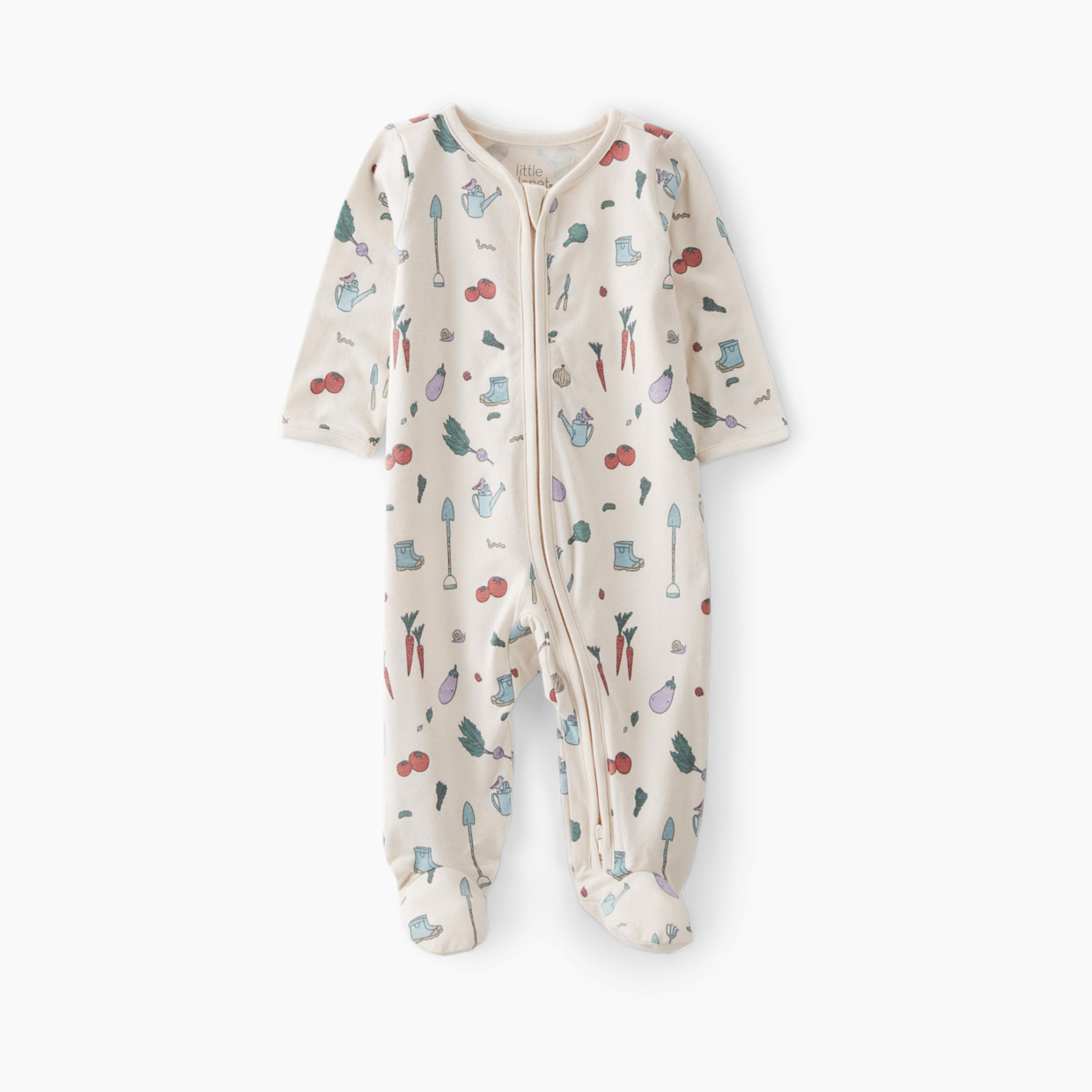 Carter's Little Planet Organic Cotton Sleep & Play Pajamas - Veggie Garden Print, Newborn.