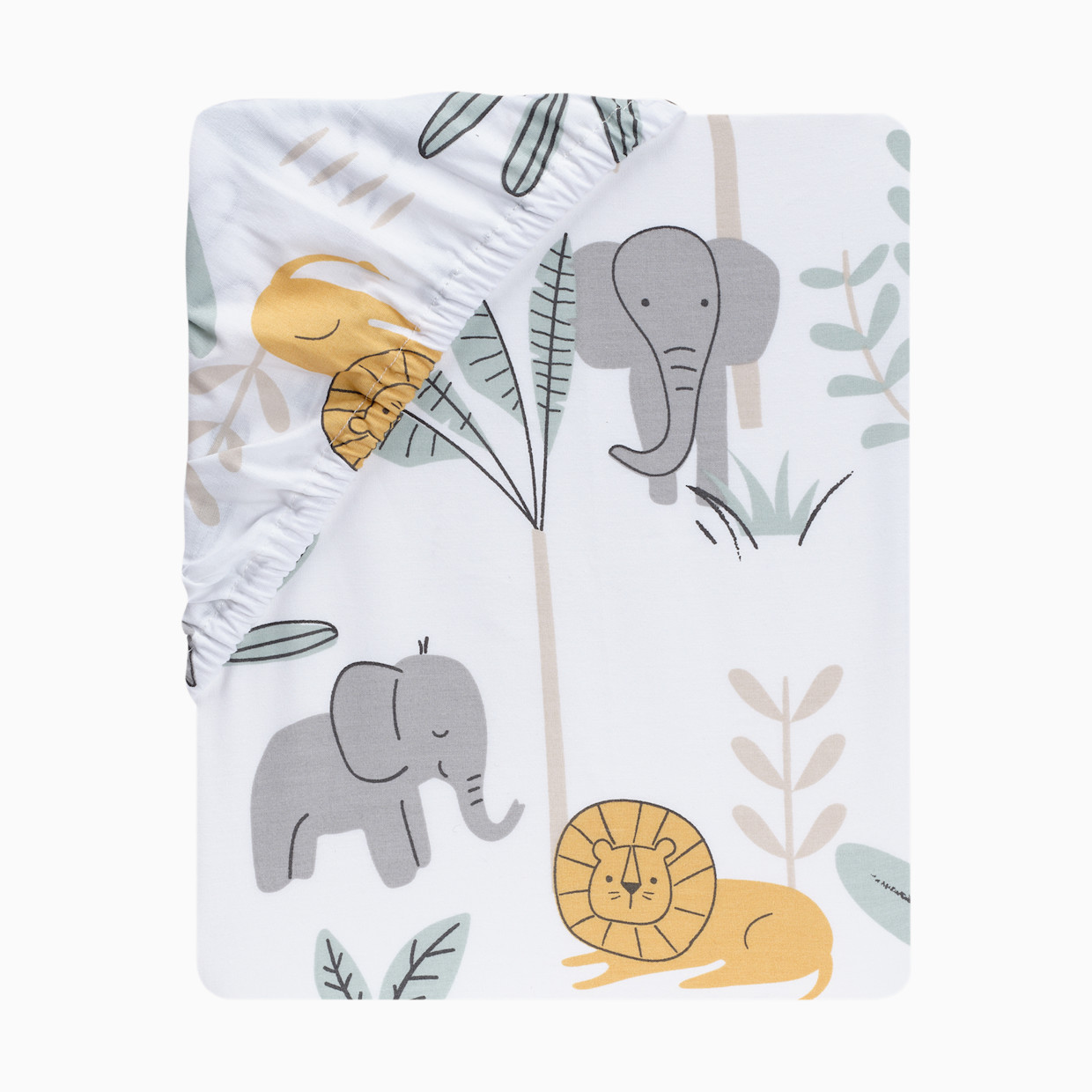 Lambs & Ivy Cotton Fitted Crib Sheet - Jungle Adventure.