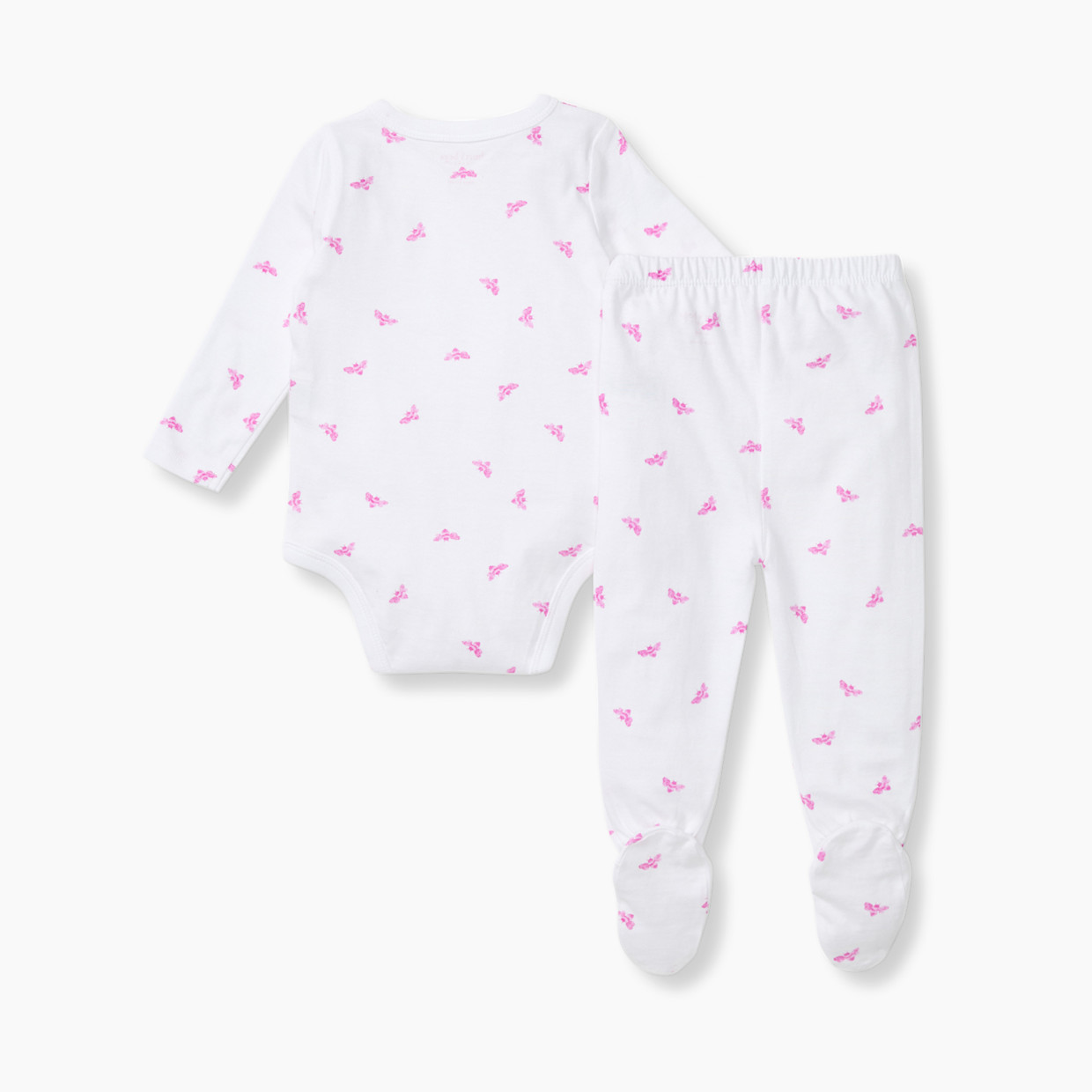 Burt's Bees Baby Organic Cotton Micro Golden Bee Bodysuit Set - Pink Bee, 0-3 M.