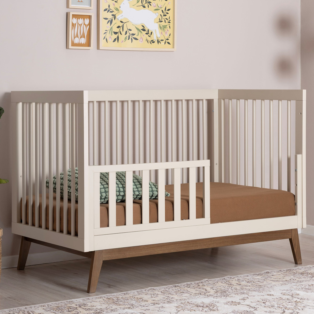 dadada Soho 3-in-1 Convertible Crib - Almond Milk/Walnut.