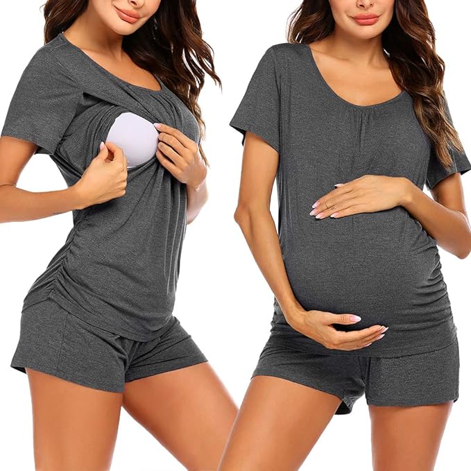 Ekouaer Maternity Nursing Pajama Set.