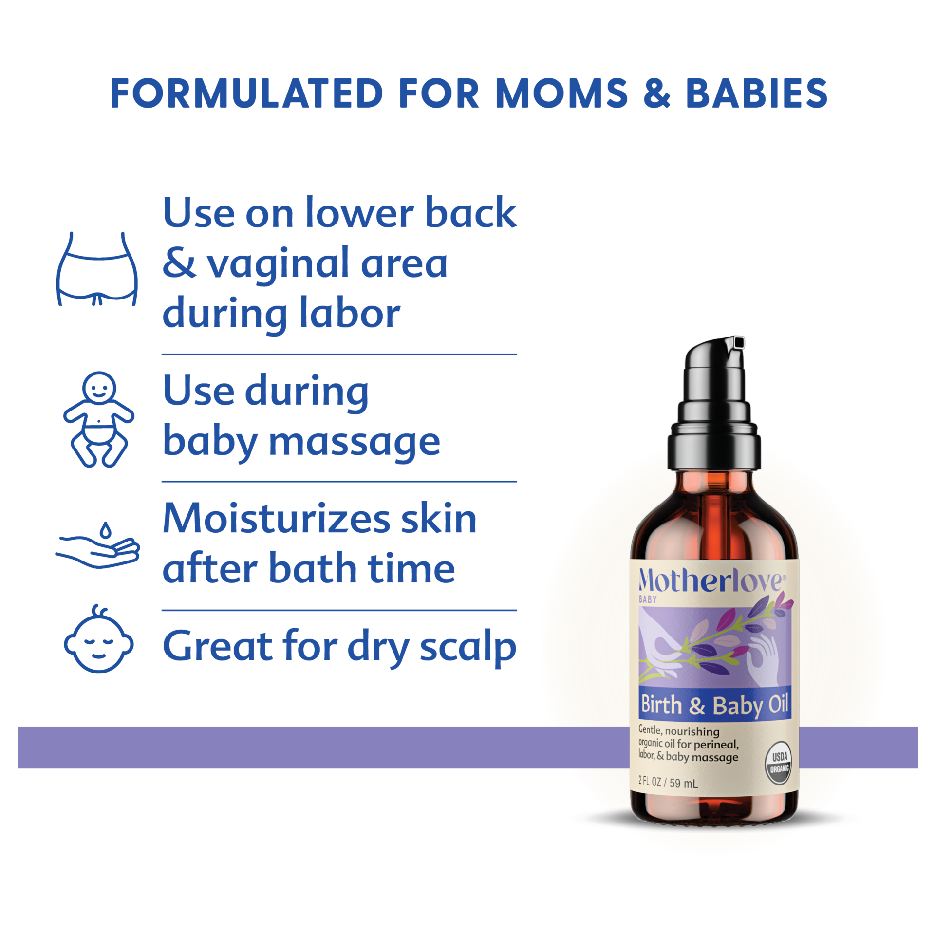 Motherlove Birth & Baby Oil - 2 Oz.