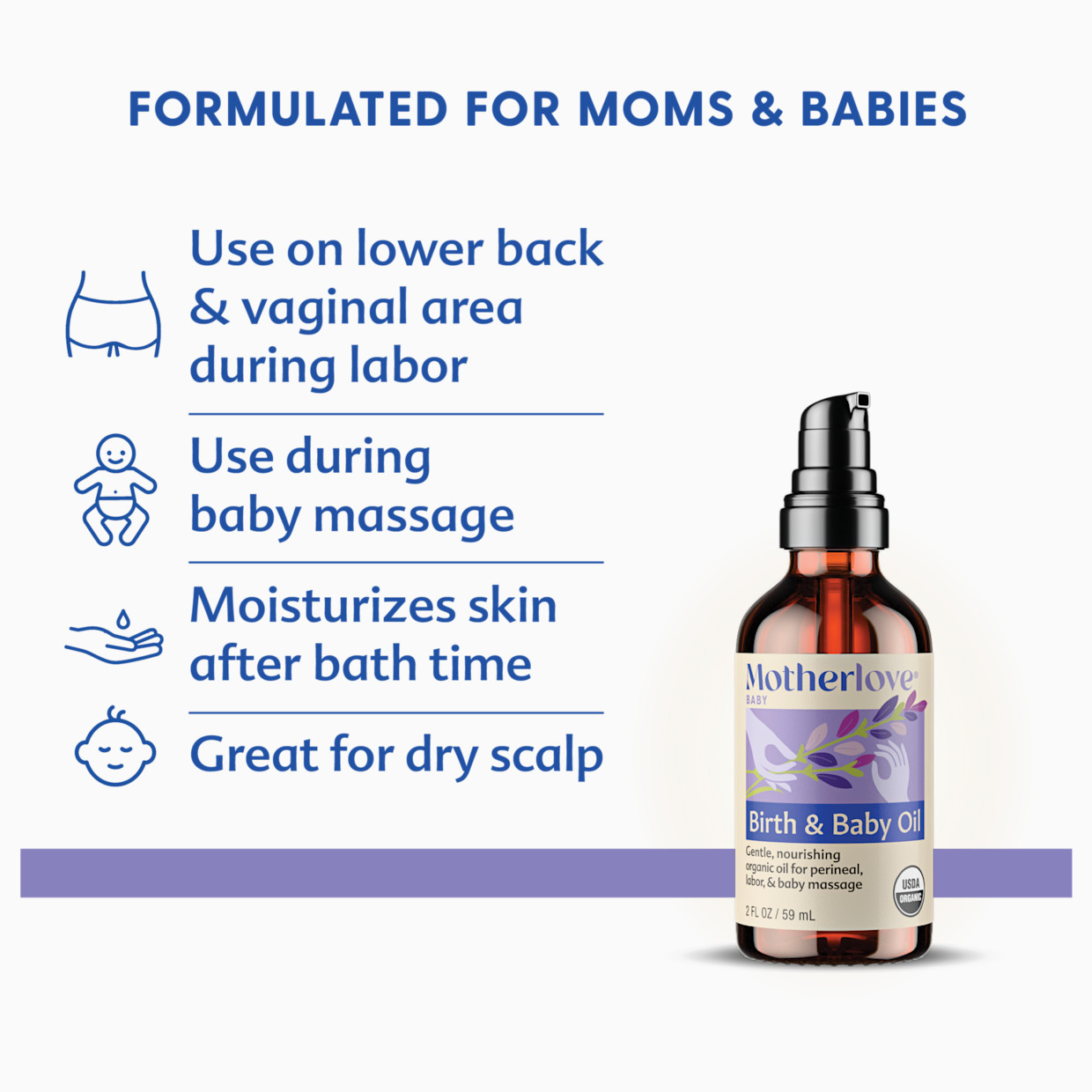Motherlove Birth & Baby Oil - 2 Oz.