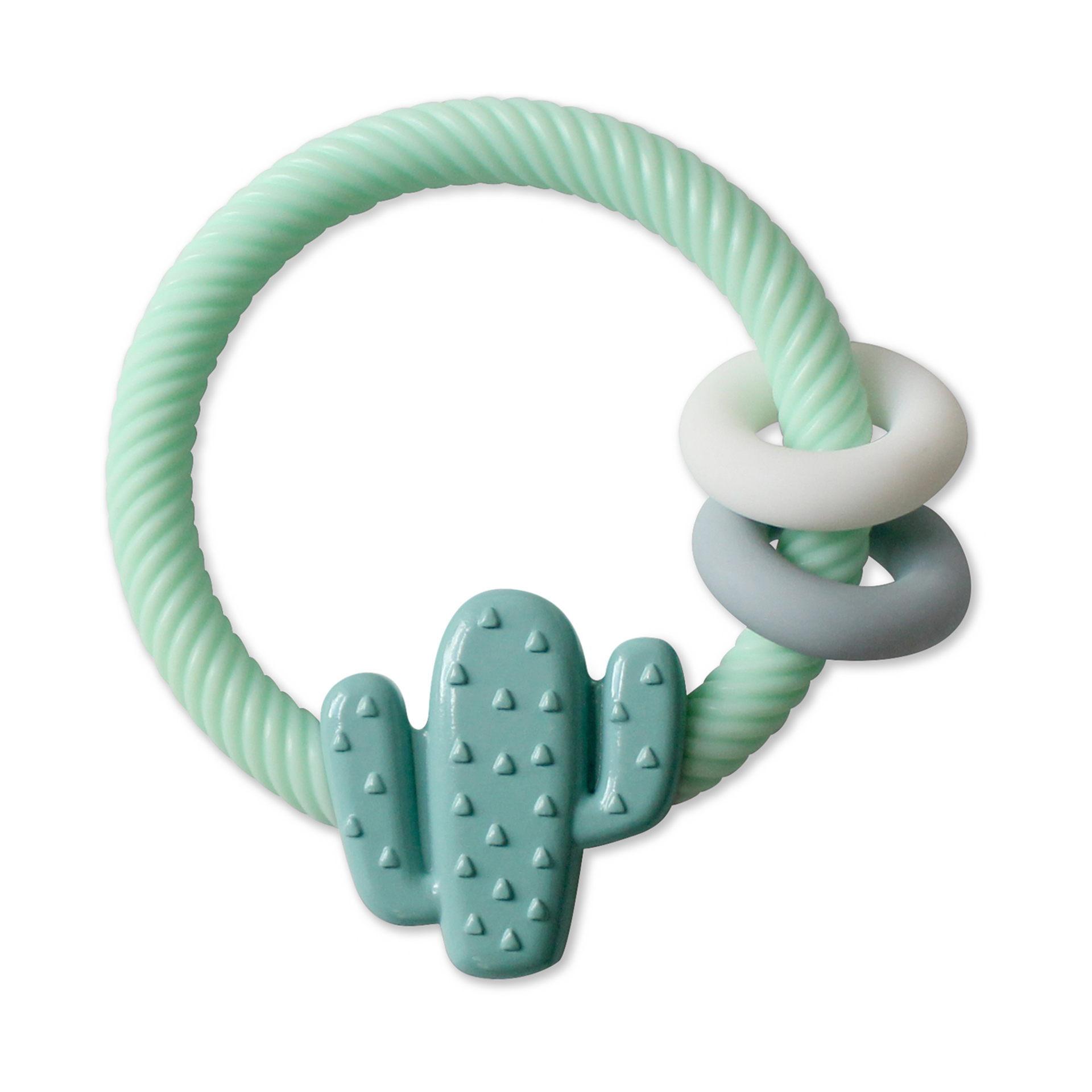 Itzy Ritzy Silicone Teether with Rattle Cactus Babylist Shop