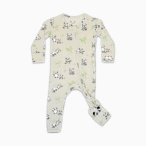 Bellabu Bear Baby Panda Bamboo Convertible Footie White 6-9 Months