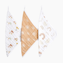 aden + anais Boutique Oversized Washcloth 3-Pack, Super Soft 100% Cotton Muslin, Gentle on Skin, 3 Absorbent 12x12 Layers, Softer with Every Use, Perfect for Babies, Infants, Toddlers, Keep Rising