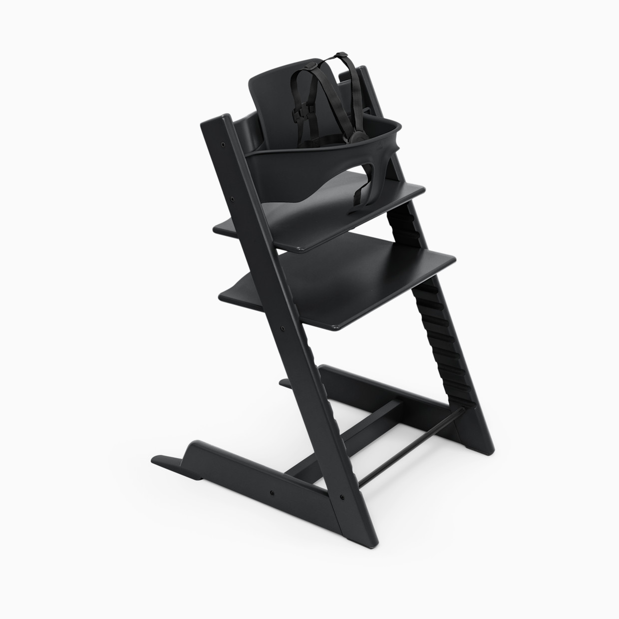 Stokke Tripp Trapp High Chair² - Black W/ Black Harness.