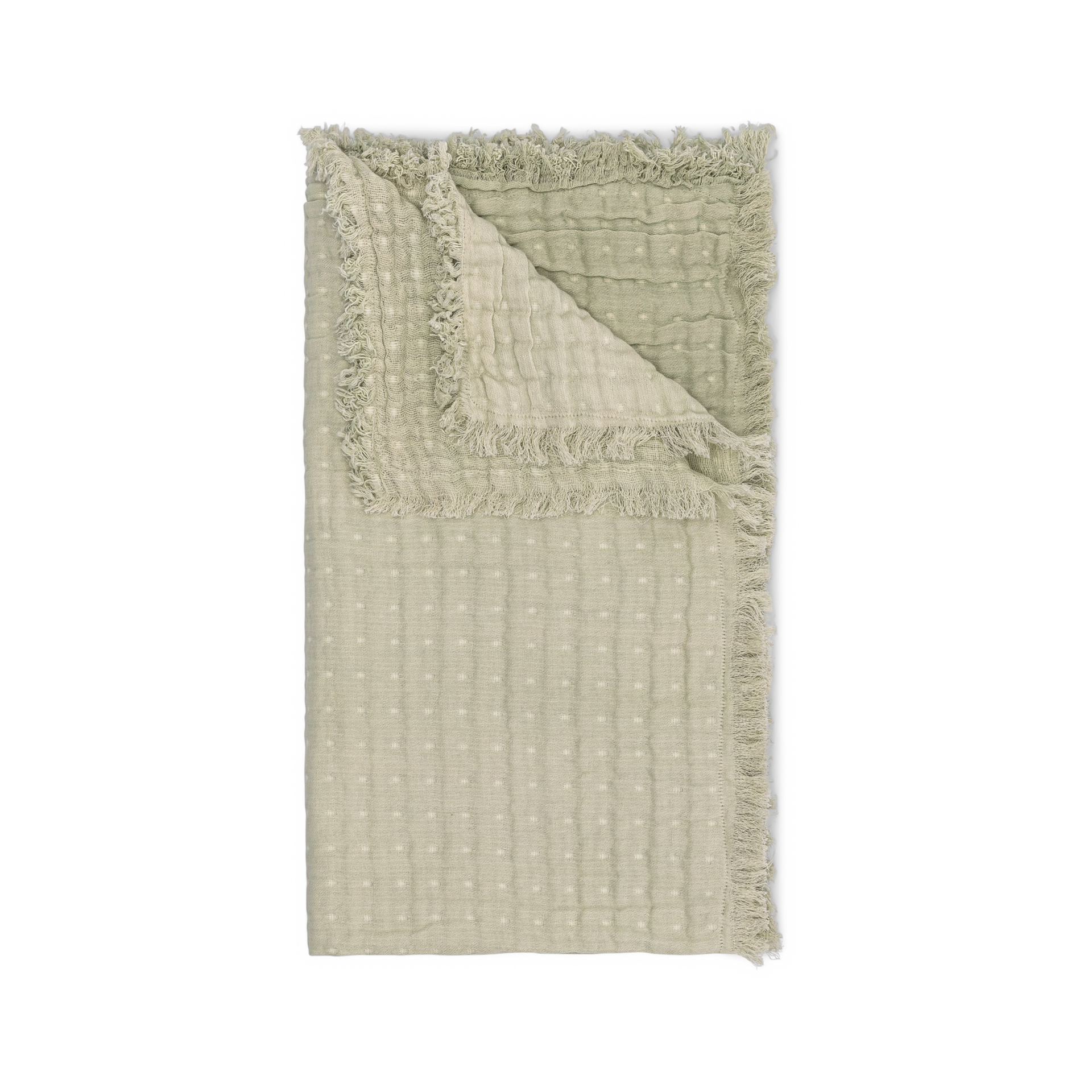 Crane Baby Multi-Layer Muslin Baby Blanket - Sage Green.