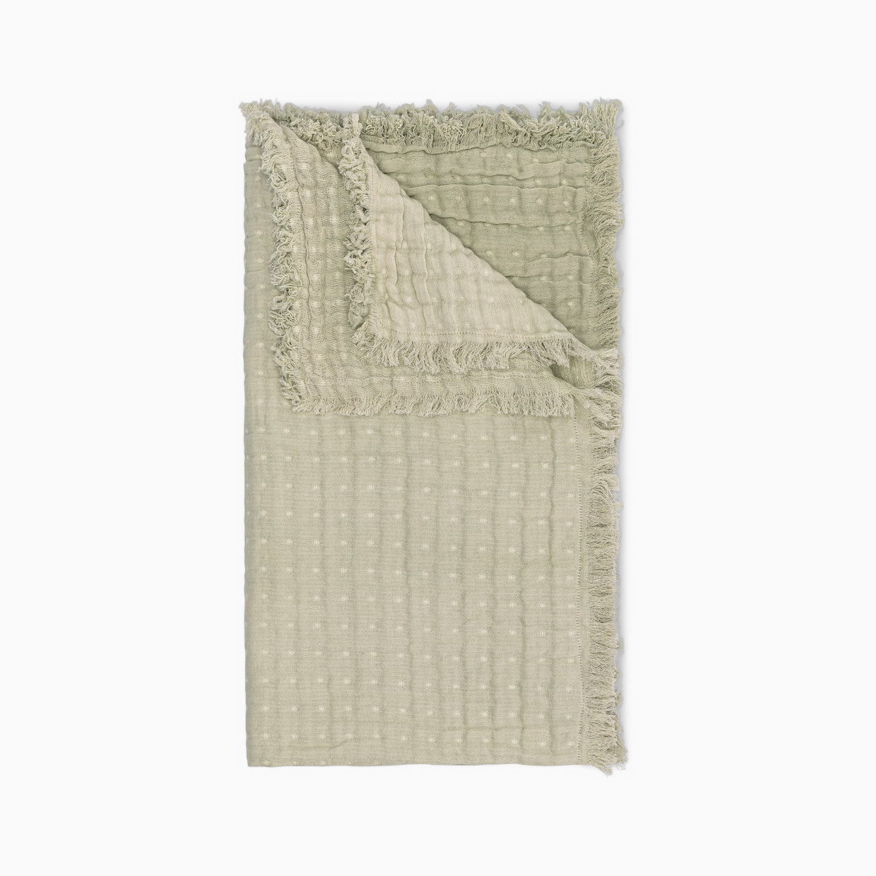 Crane Baby Multi-Layer Muslin Baby Blanket - Sage Green.