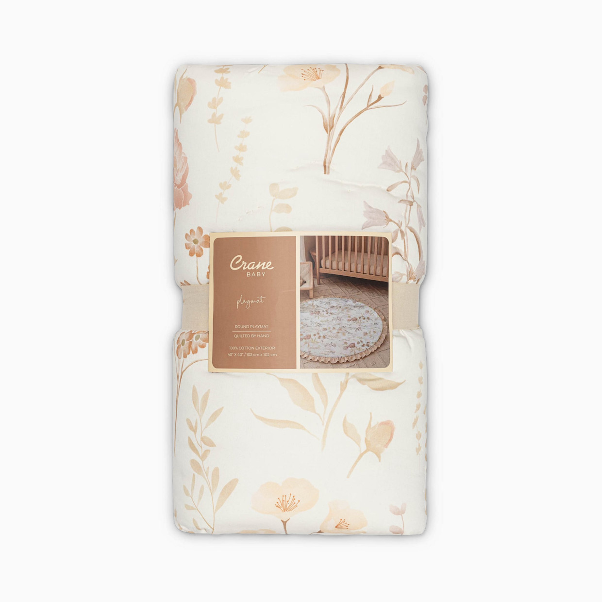 Crane Baby Cotton Quilted Playmat - Ruffled Violet Floral.