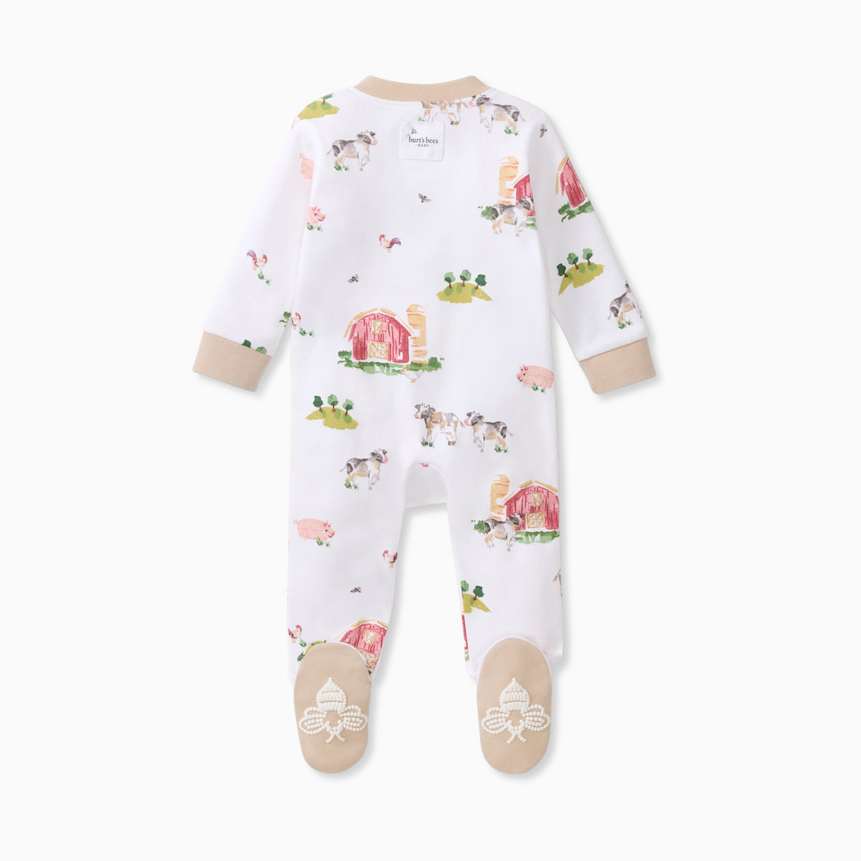 Burt's Bees Baby Organic Sleep & Play Footie Pajamas - Barnyard, Newborn.