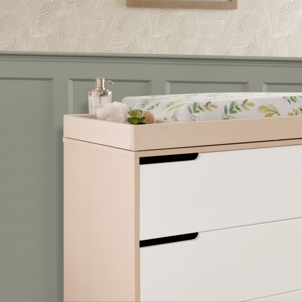 babyletto Hudson 3-Drawer Changer Dresser - Washed Natural / White.