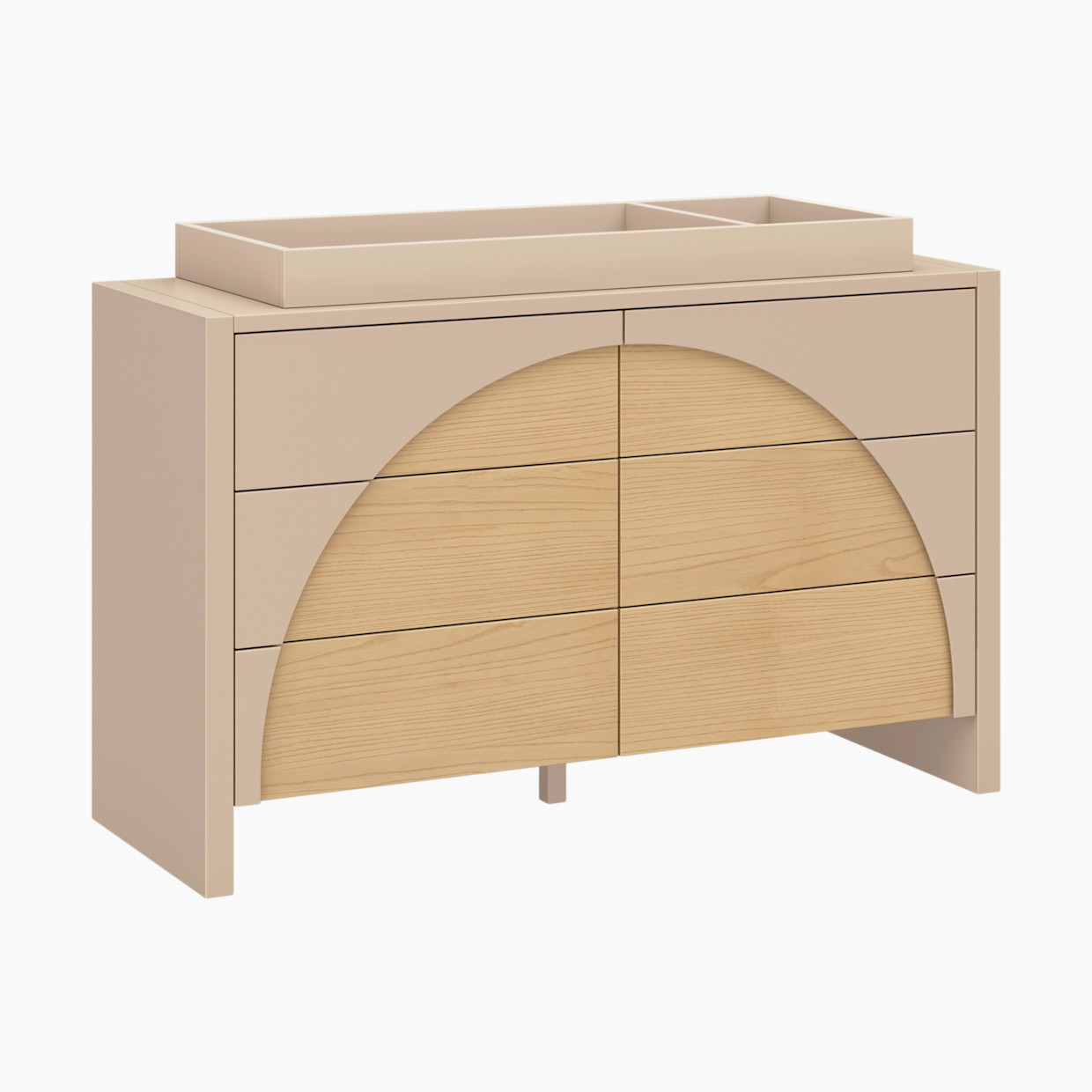 babyletto Moab 6-Drawer Assembled Dresser - Taupe/Ash.